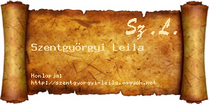 Szentgyörgyi Leila névjegykártya